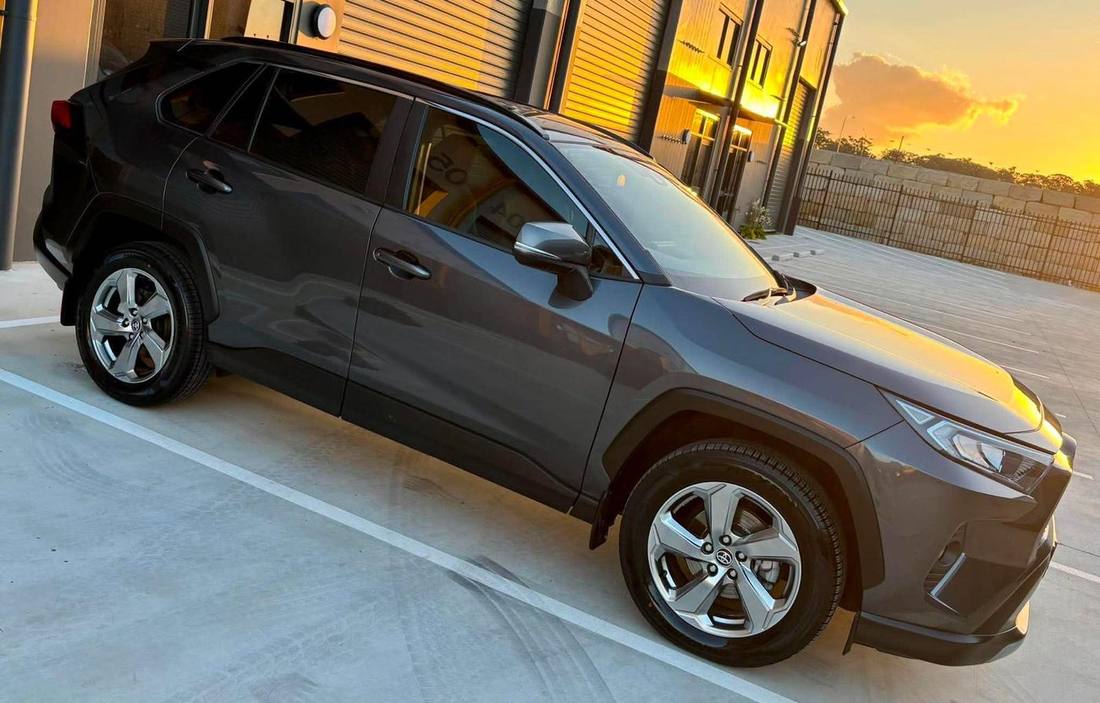 Toyota RAV4 at golden hour, one of the vehicles we've purchased